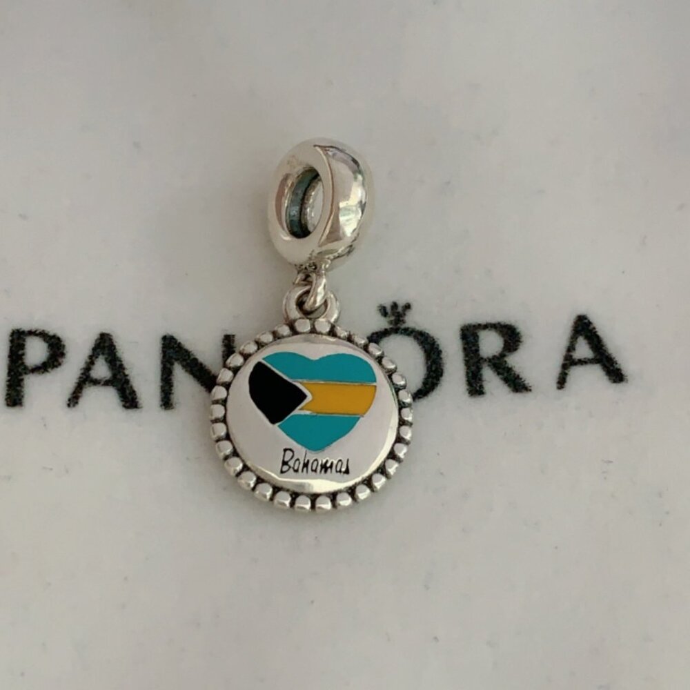 Pandora Bahamas Flag Exclusive Dangle Charm Pendant /Exclusive Enamel Dangle